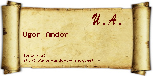Ugor Andor névjegykártya