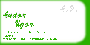 andor ugor business card